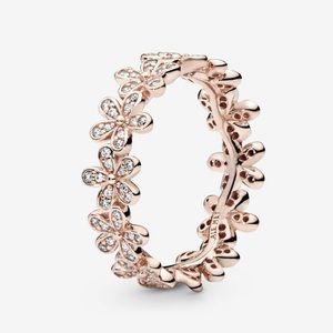 Pandora Daisy Flower Ring plated with 14k rose gold